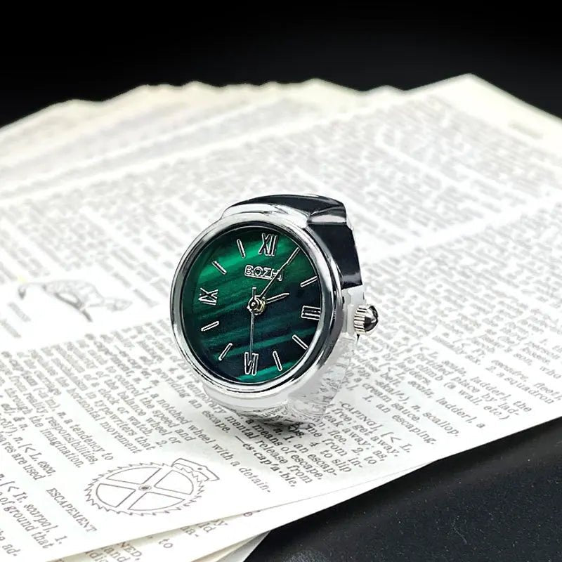 Green Digital Quartz Watch Ring – Punk Vintage Finger Clock Jewelry - Onlytenbucks.com