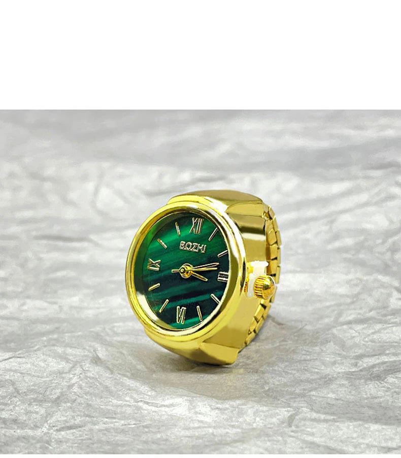 Green Digital Quartz Watch Ring – Punk Vintage Finger Clock Jewelry - Onlytenbucks.com