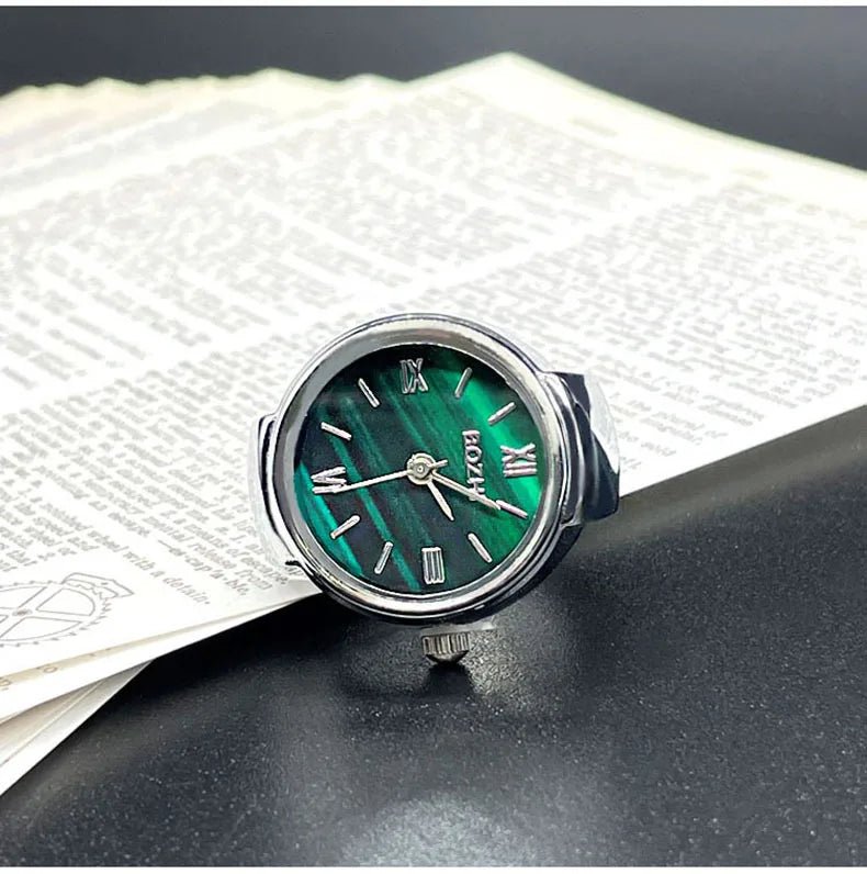 Green Digital Quartz Watch Ring – Punk Vintage Finger Clock Jewelry - Onlytenbucks.com