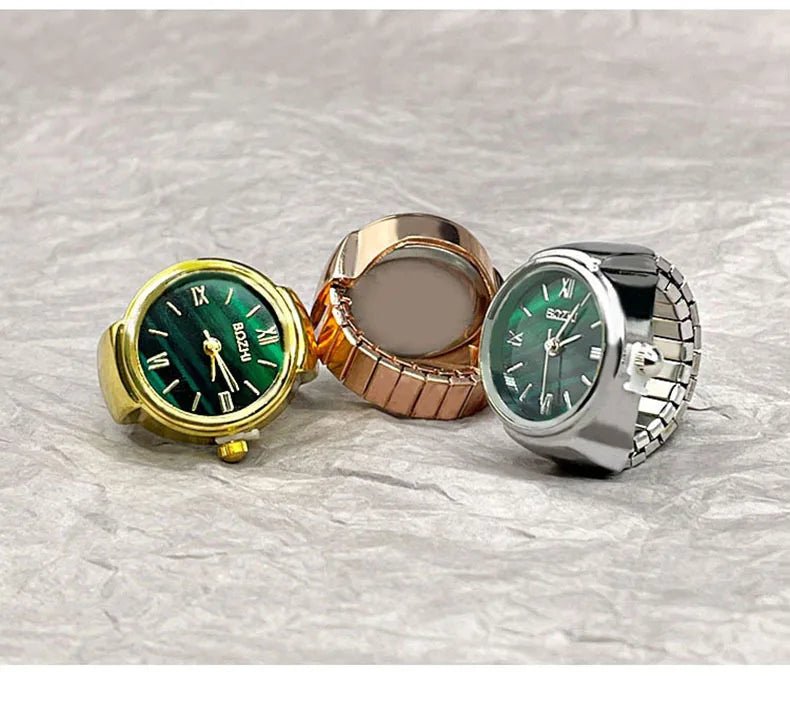 Green Digital Quartz Watch Ring – Punk Vintage Finger Clock Jewelry - Onlytenbucks.com