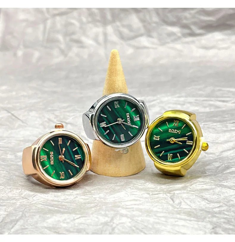 Green Digital Quartz Watch Ring – Punk Vintage Finger Clock Jewelry - Onlytenbucks.com