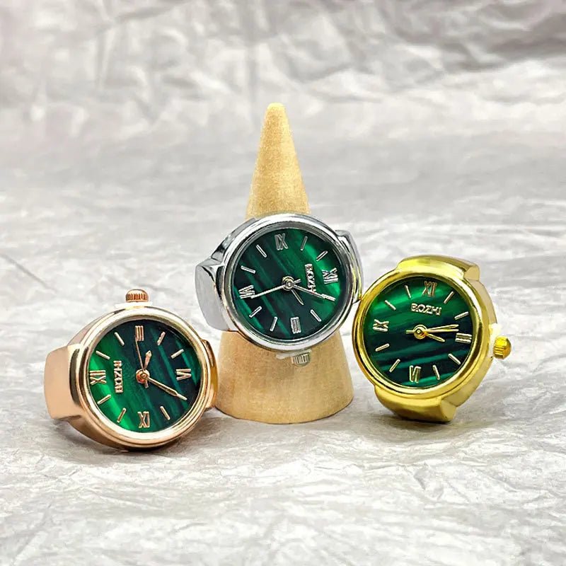 Green Digital Quartz Watch Ring – Punk Vintage Finger Clock Jewelry - Onlytenbucks.com