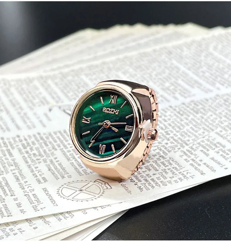 Green Digital Quartz Watch Ring – Punk Vintage Finger Clock Jewelry - Onlytenbucks.com