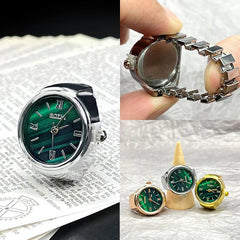 Green Digital Quartz Watch Ring – Punk Vintage Finger Clock Jewelry - Onlytenbucks.com