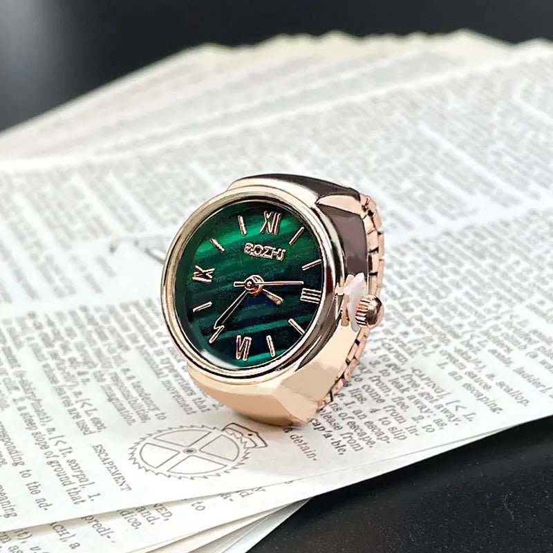 Green Digital Quartz Watch Ring – Punk Vintage Finger Clock Jewelry - Onlytenbucks.com