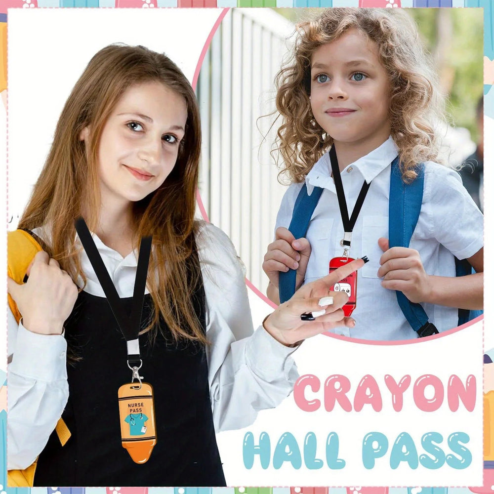 Hall Pass Lanyards and School Passes – 6 - Piece Classroom Set - Onlytenbucks.com