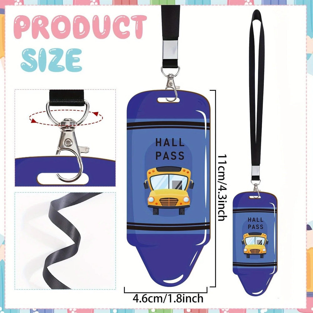 Hall Pass Lanyards and School Passes – 6 - Piece Classroom Set - Onlytenbucks.com