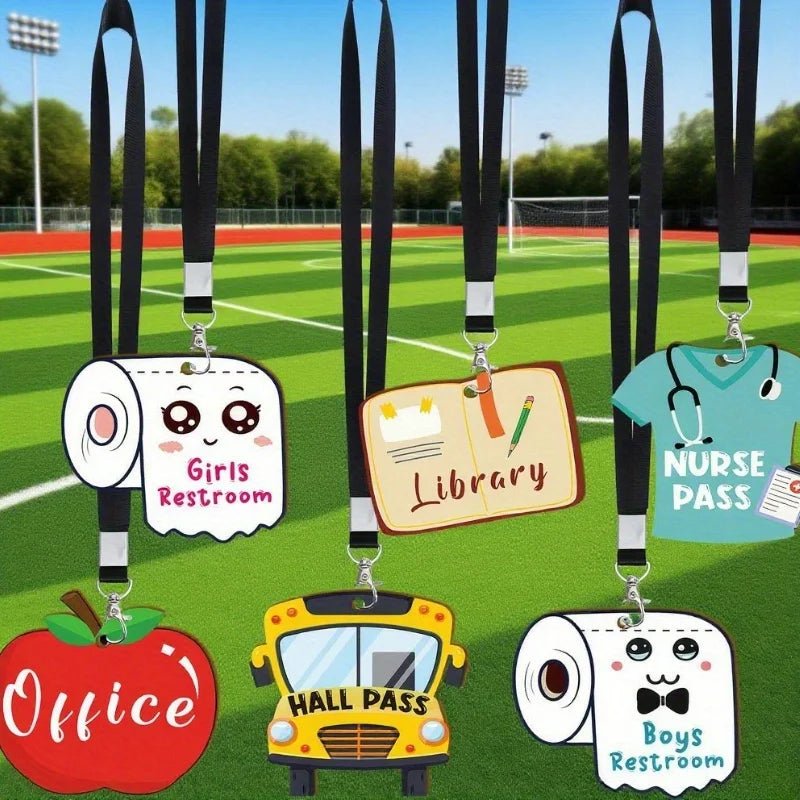 Hall Pass Lanyards and School Passes – 6 - Piece - Onlytenbucks.com