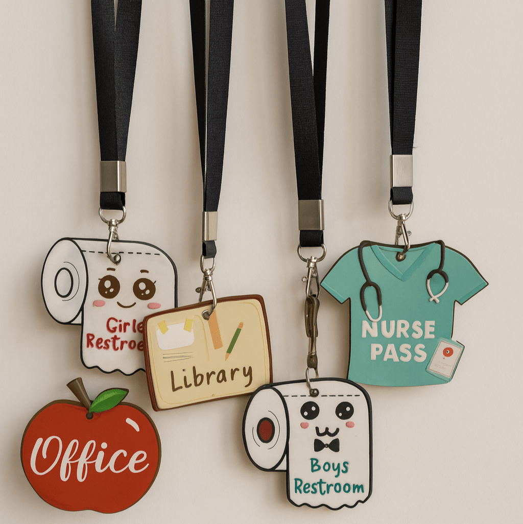 Hall Pass Lanyards and School Passes – 6 - Piece - Onlytenbucks.com