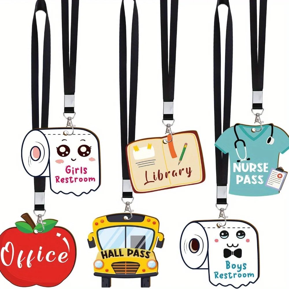 Hall Pass Lanyards and School Passes – 6 - Piece - Onlytenbucks.com