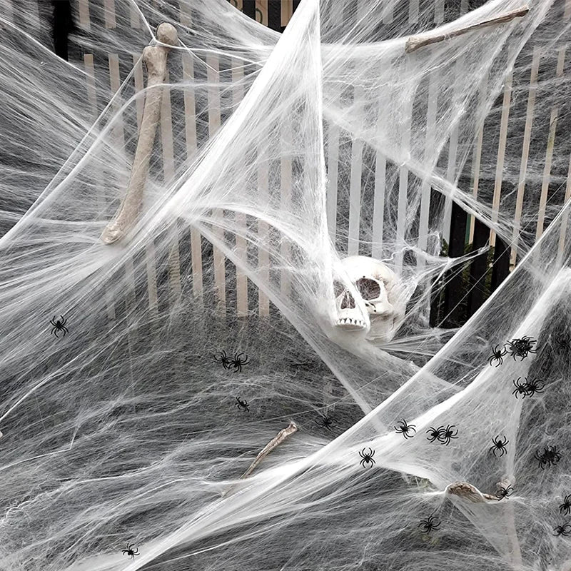 Halloween Artificial Spider Web – Stretchy Cobweb Decoration - Onlytenbucks.com