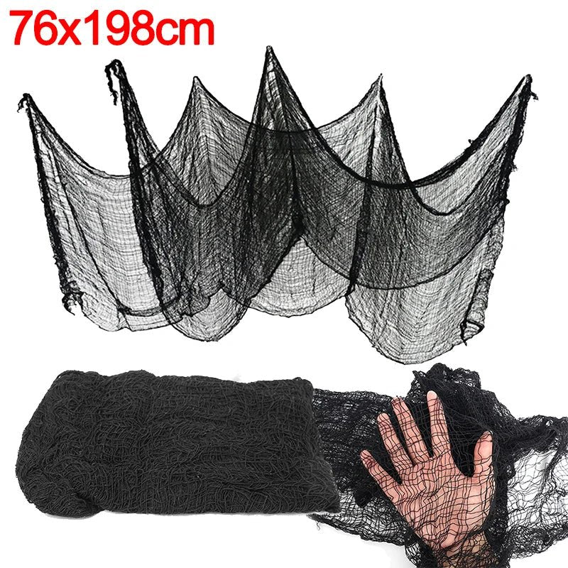 Halloween Black Gauze Cloth – 77.95 x 29.92 in Hanging Decoration - Onlytenbucks.com