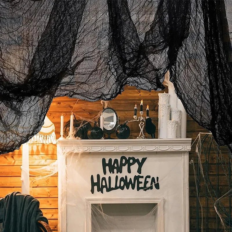 Halloween Black Gauze Cloth – 77.95 x 29.92 in Hanging Decoration - Onlytenbucks.com