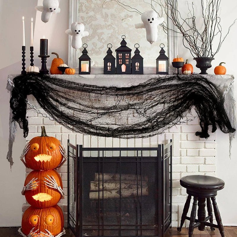 Halloween Black Gauze Cloth – 77.95 x 29.92 in Hanging Decoration - Onlytenbucks.com