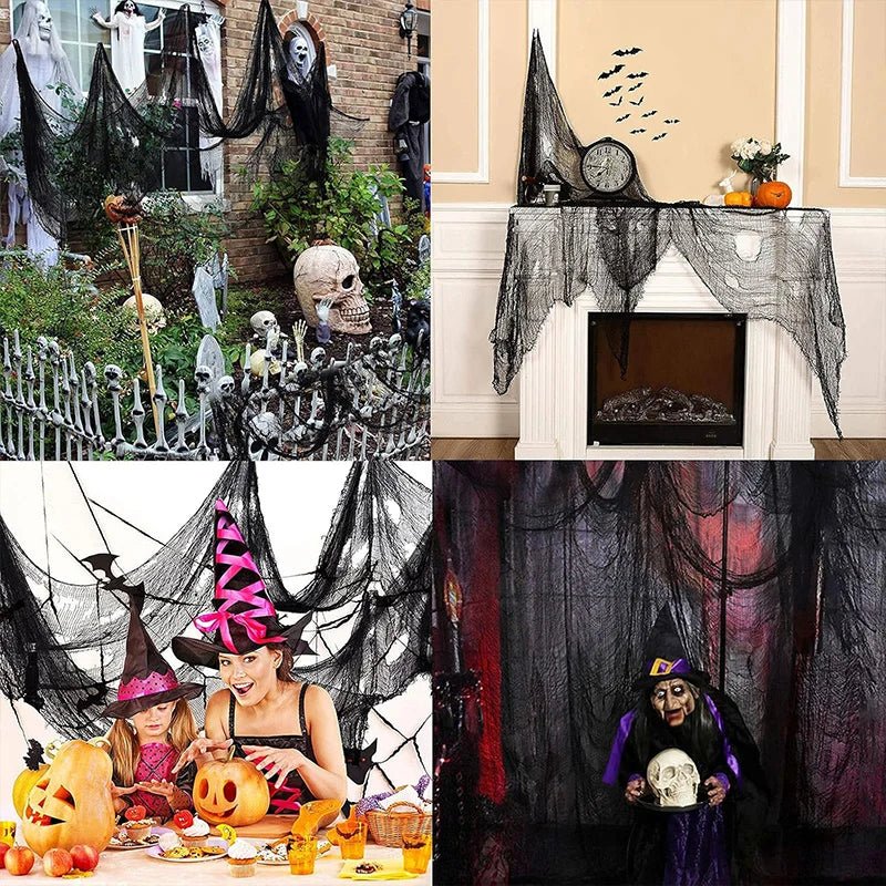 Halloween Black Gauze Cloth – 77.95 x 29.92 in Hanging Decoration - Onlytenbucks.com