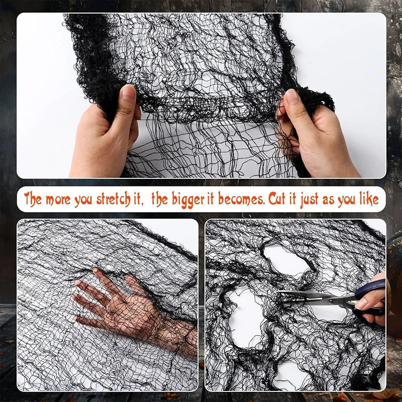 Halloween Black Gauze Cloth – 77.95 x 29.92 in Hanging Decoration - Onlytenbucks.com