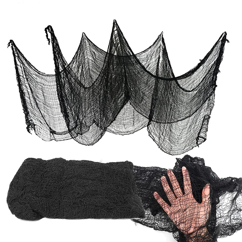 Halloween Black Gauze Cloth – 77.95 x 29.92 in Hanging Decoration - Onlytenbucks.com