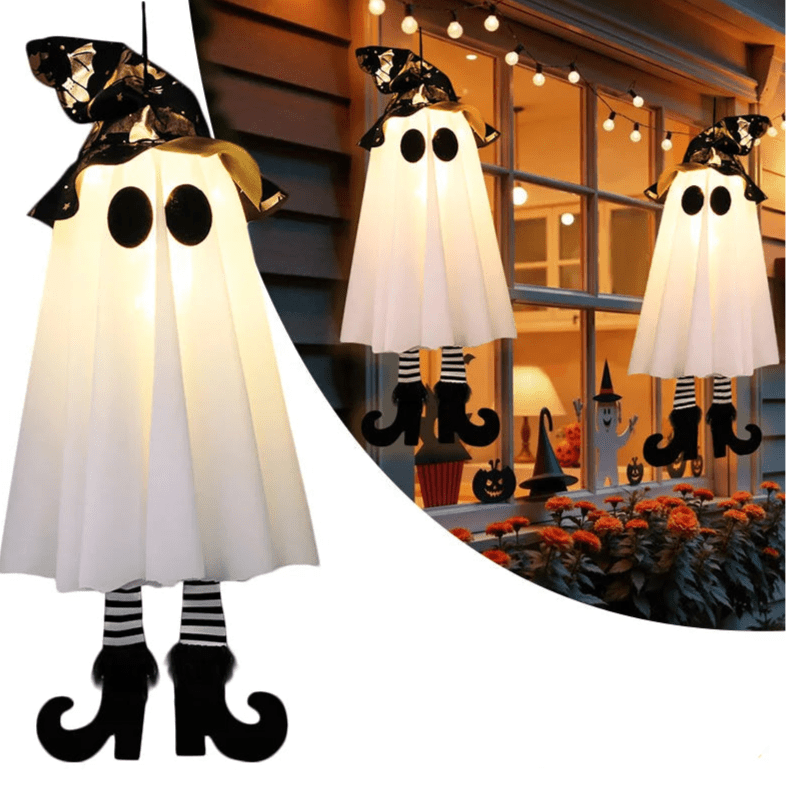 Halloween LED Light Up Witch Ghost Decorations – Indoor and Outdoor Hanging Ornaments - Onlytenbucks.com