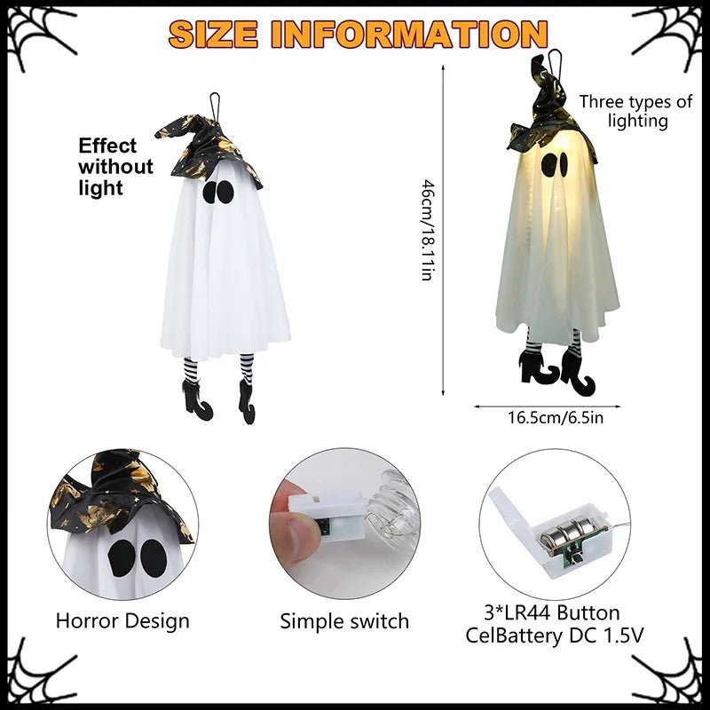 Halloween LED Light Up Witch Ghost Decorations – Indoor and Outdoor Hanging Ornaments - Onlytenbucks.com