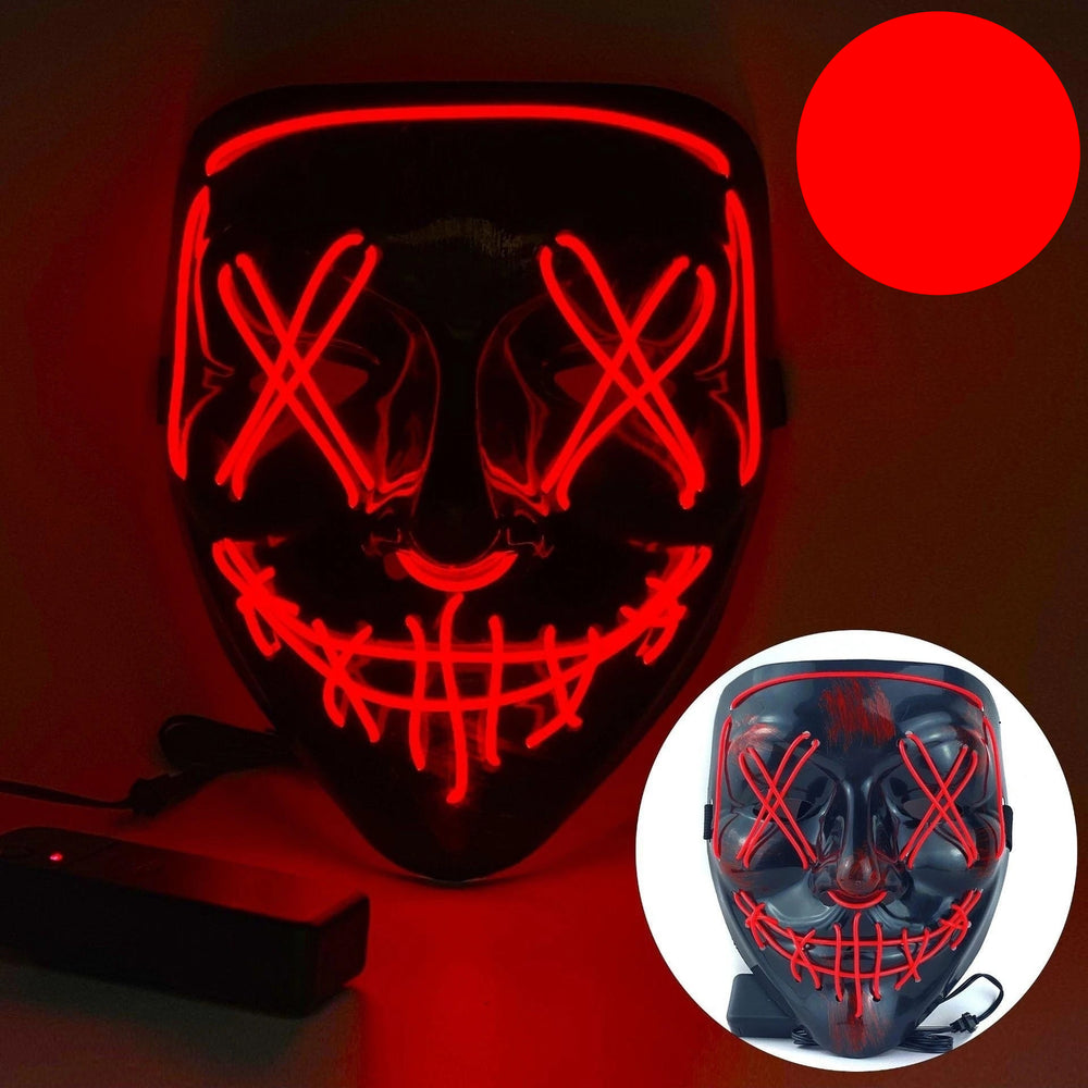 Halloween Neon LED Purge Mask – Light - Up Masquerade Party Accessory - Onlytenbucks.com