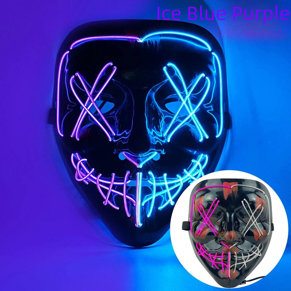 Halloween Neon LED Purge Mask – Light - Up Masquerade Party Accessory - Onlytenbucks.com