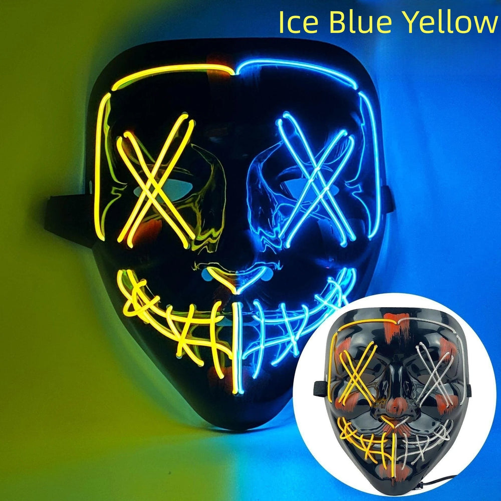 Halloween Neon LED Purge Mask – Light - Up Masquerade Party Accessory - Onlytenbucks.com