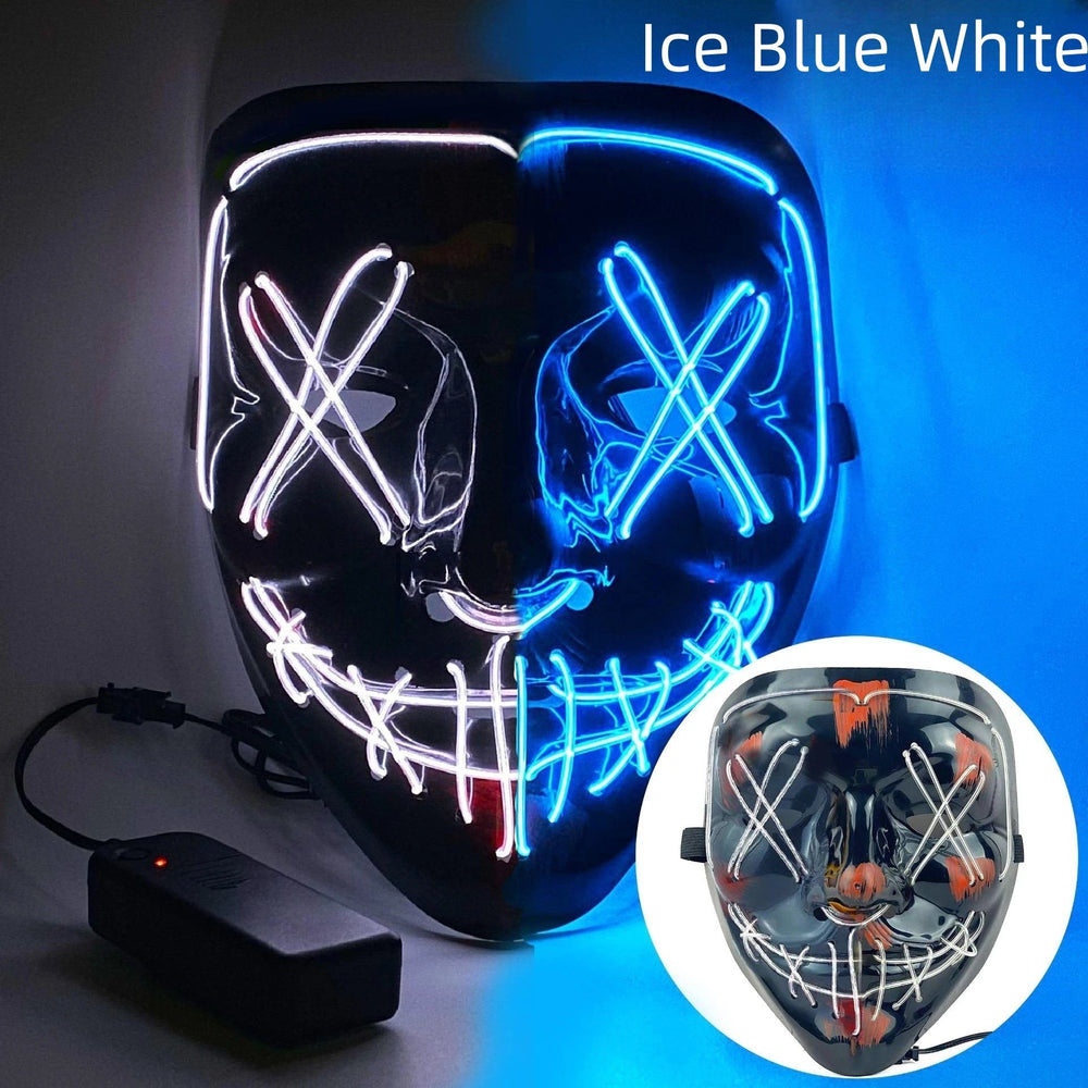 Halloween Neon LED Purge Mask – Light - Up Masquerade Party Accessory - Onlytenbucks.com