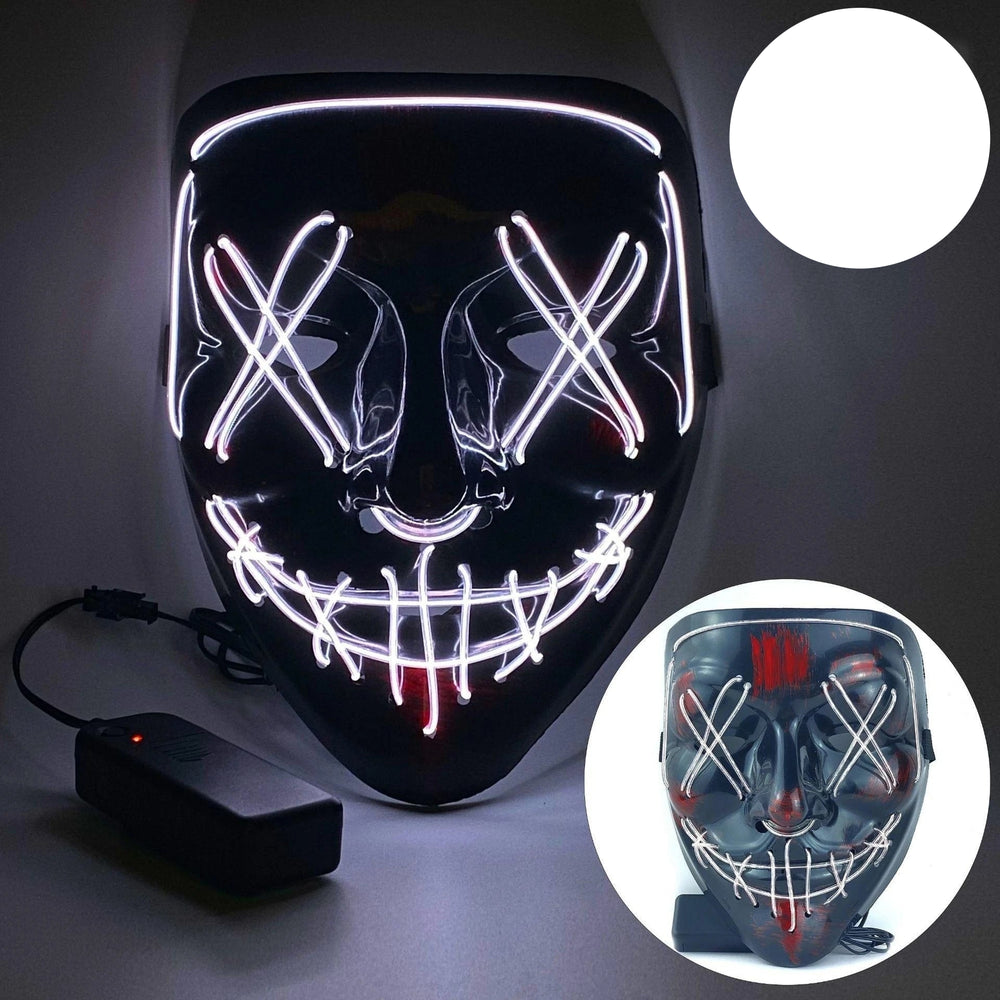 Halloween Neon LED Purge Mask – Light - Up Masquerade Party Accessory - Onlytenbucks.com