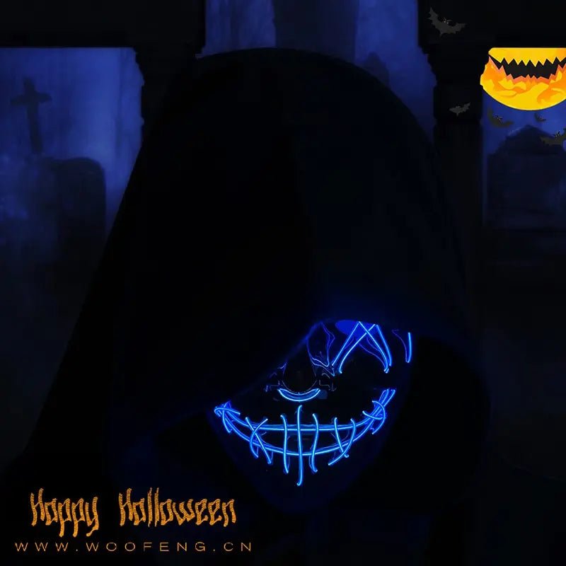 Halloween Neon LED Purge Mask – Light - Up Masquerade Party Accessory - Onlytenbucks.com