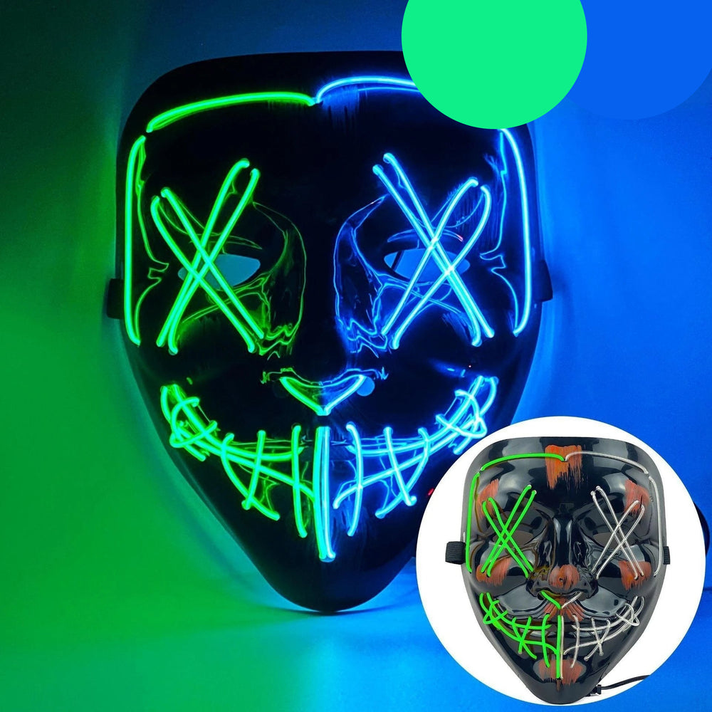 Halloween Neon LED Purge Mask – Light - Up Masquerade Party Accessory - Onlytenbucks.com
