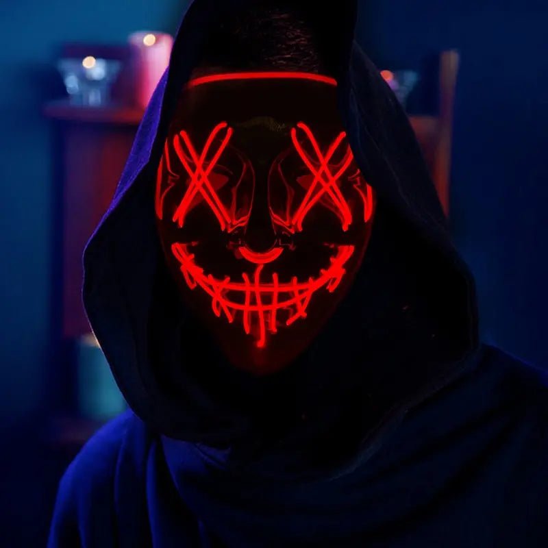 Halloween Neon LED Purge Mask – Light - Up Masquerade Party Accessory - Onlytenbucks.com