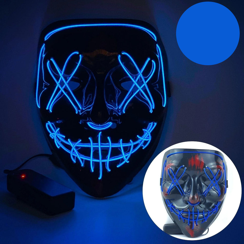 Halloween Neon LED Purge Mask – Light - Up Masquerade Party Accessory - Onlytenbucks.com