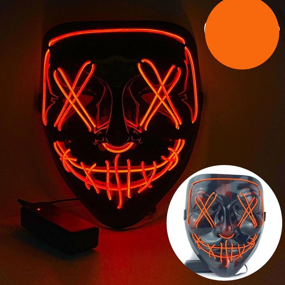 Halloween Neon LED Purge Mask – Light - Up Masquerade Party Accessory - Onlytenbucks.com