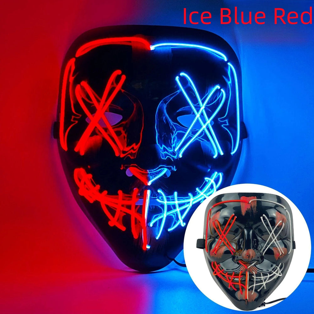 Halloween Neon LED Purge Mask – Light - Up Masquerade Party Accessory - Onlytenbucks.com