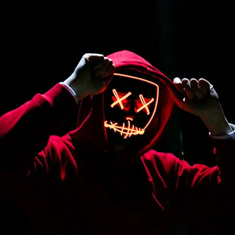 Halloween Neon LED Purge Mask – Light - Up Masquerade Party Accessory - Onlytenbucks.com