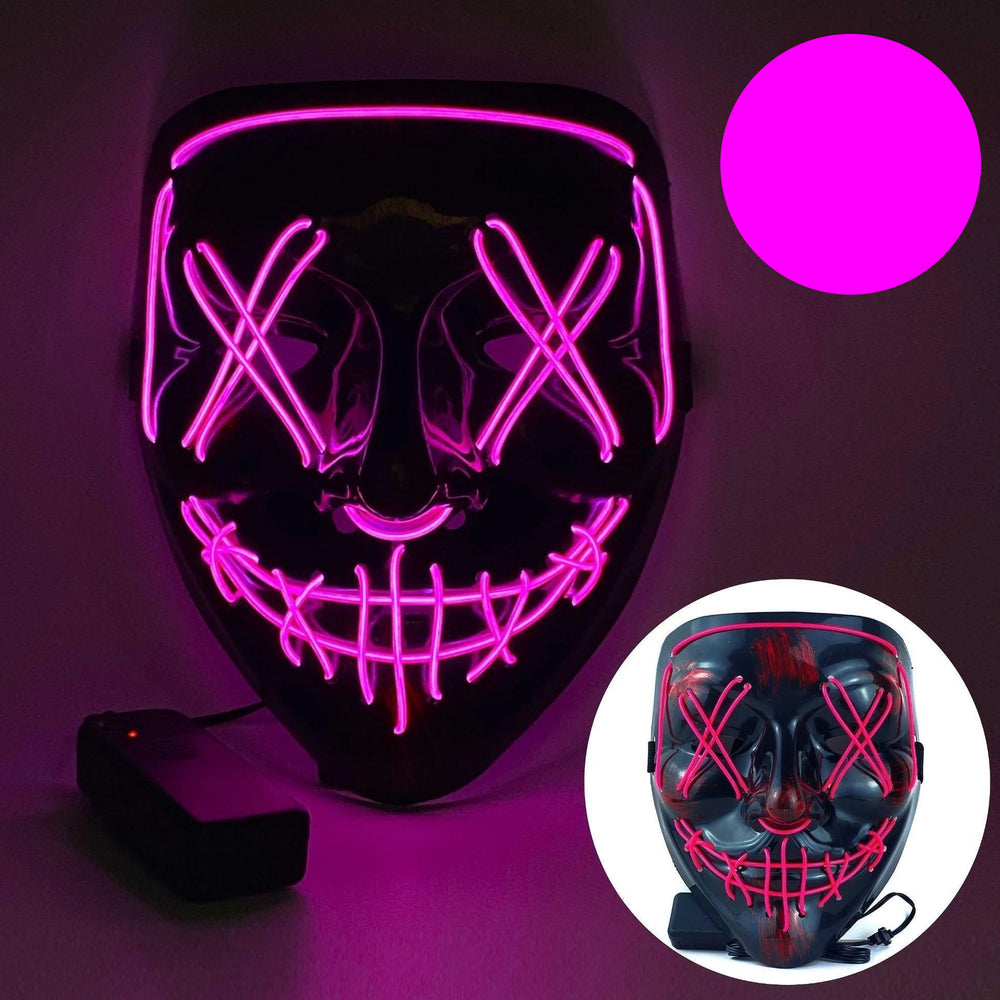 Halloween Neon LED Purge Mask – Light - Up Masquerade Party Accessory - Onlytenbucks.com