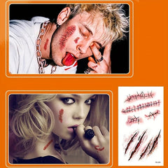 Halloween Scar Temporary Tattoo Stickers – 5 Sheets - Onlytenbucks.com