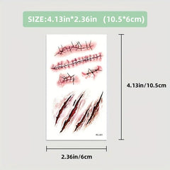 Halloween Scar Temporary Tattoo Stickers – 5 Sheets - Onlytenbucks.com