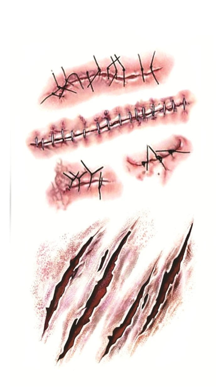 Halloween Scar Temporary Tattoo Stickers – 5 Sheets - Onlytenbucks.com