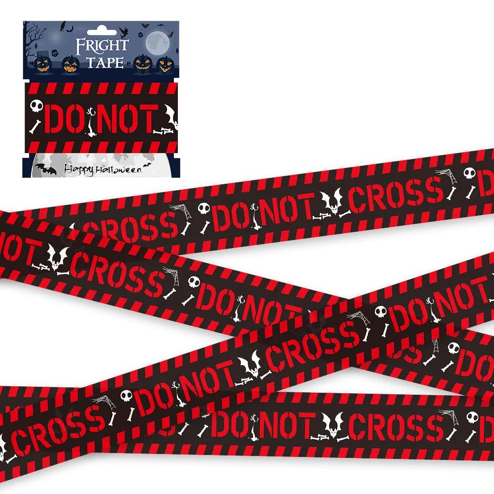 Halloween Skull Head Warning Tape – 19.69 ft x 3.15 - Onlytenbucks.com