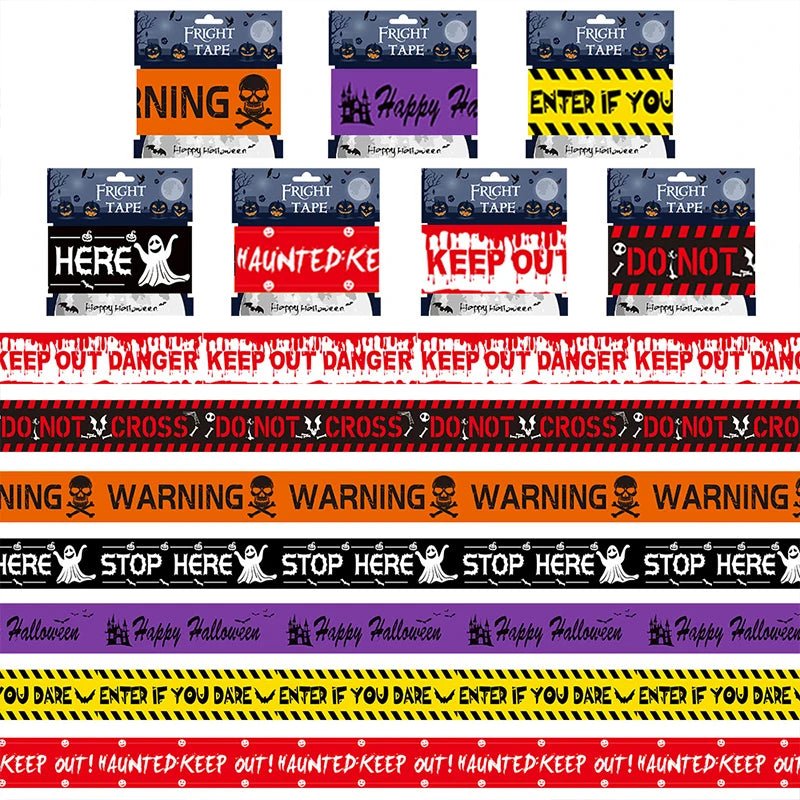 Halloween Skull Head Warning Tape – 19.69 ft x 3.15 - Onlytenbucks.com