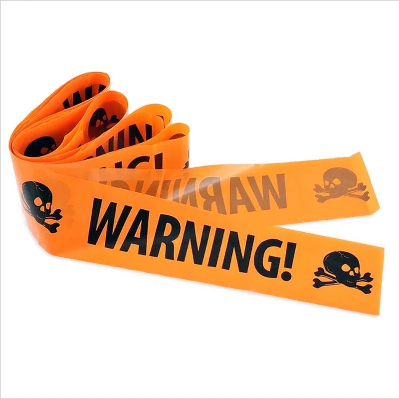 Halloween Skull Head Warning Tape – 19.69 ft x 3.15 - Onlytenbucks.com