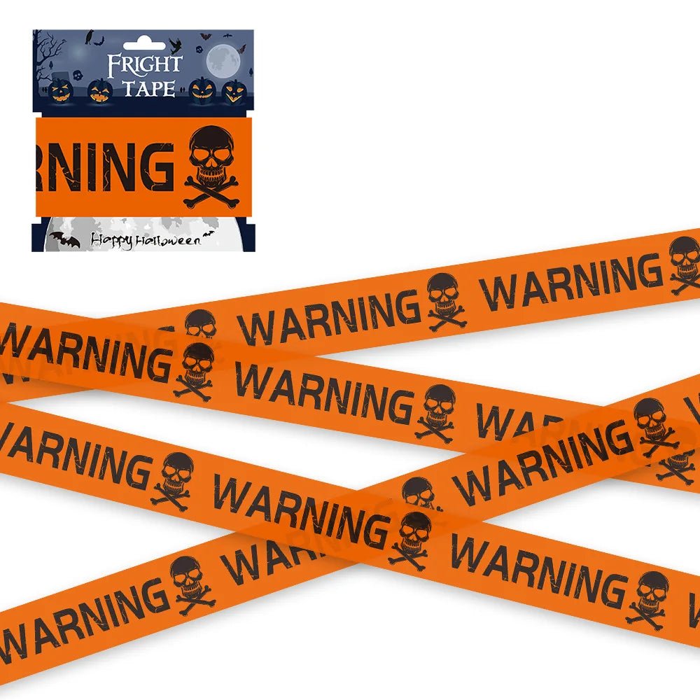 Halloween Skull Head Warning Tape – 19.69 ft x 3.15 - Onlytenbucks.com