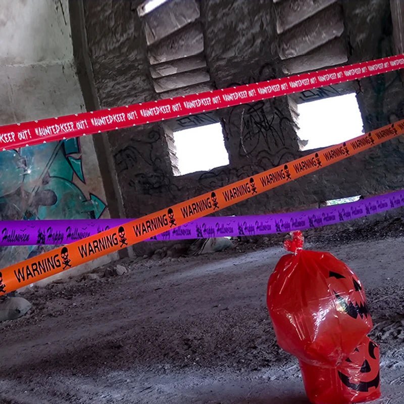Halloween Skull Head Warning Tape – 19.69 ft x 3.15 - Onlytenbucks.com