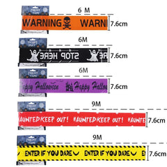 Halloween Skull Head Warning Tape – 19.69 ft x 3.15 - Onlytenbucks.com