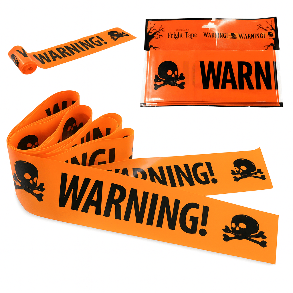 Halloween Skull Head Warning Tape – 19.69 ft x 3.15 - Onlytenbucks.com