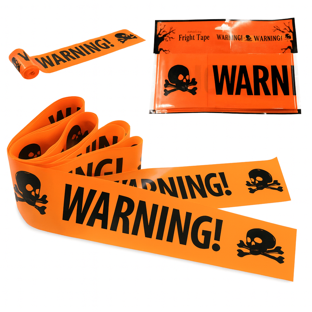 Halloween Skull Head Warning Tape – 19.69 ft x 3.15 - Onlytenbucks.com