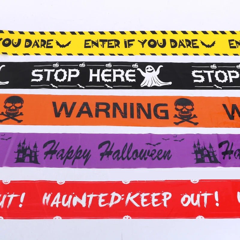 Halloween Skull Head Warning Tape – 19.69 ft x 3.15 - Onlytenbucks.com