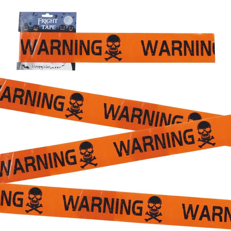 Halloween Skull Head Warning Tape – 19.69 ft x 3.15 - Onlytenbucks.com