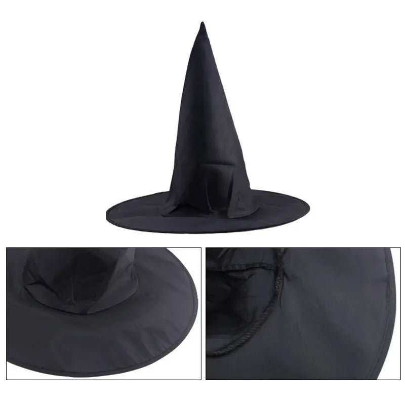 Halloween Wizard Hat – Black Oxford Cloth Magician Witch Hat - Onlytenbucks.com